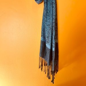Woman’s blue silk scarf